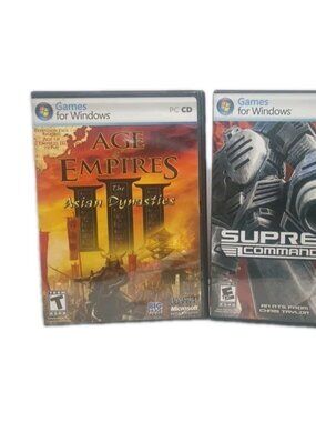 Lot of 2 PC Games Age of Empires III Asian Dynasties + Supreme Commander Tested
